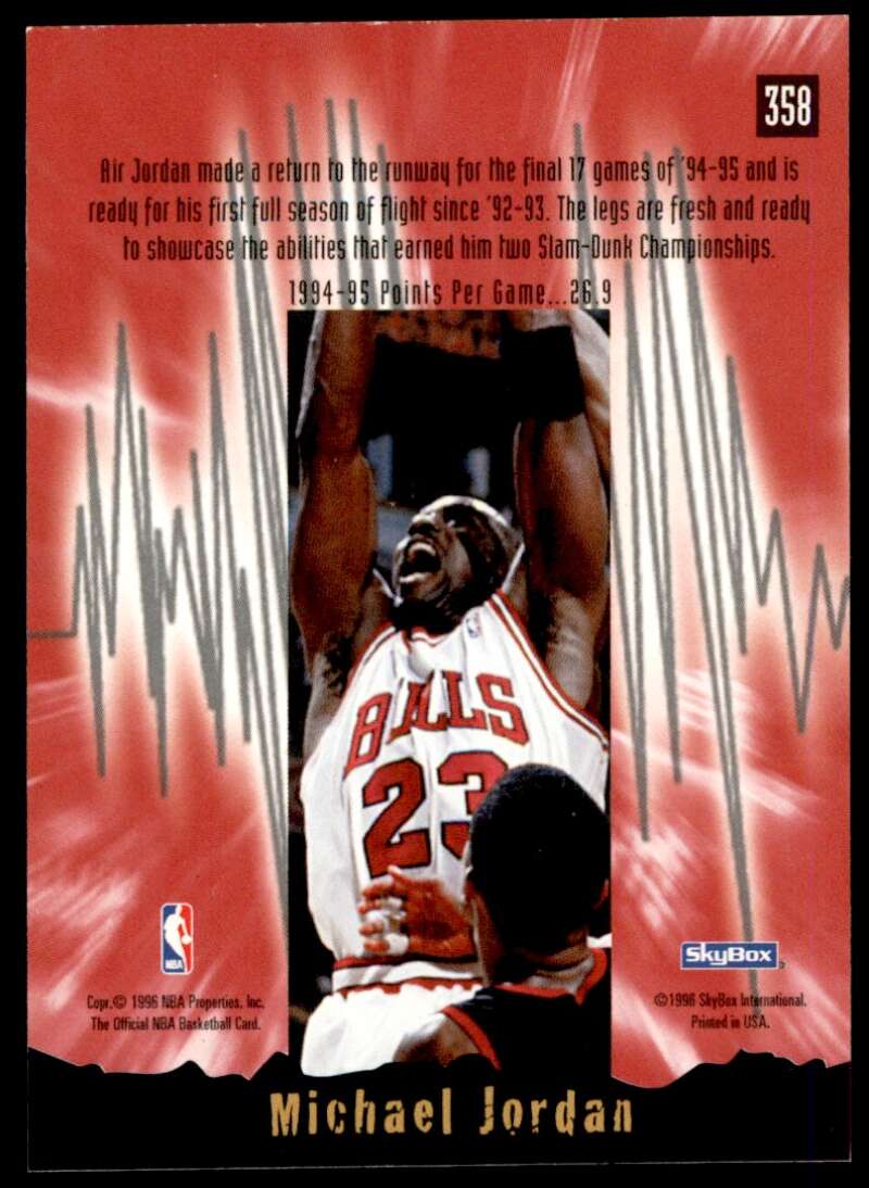 Michael Jordan Card 1995-96 Hoops #358 Image 2