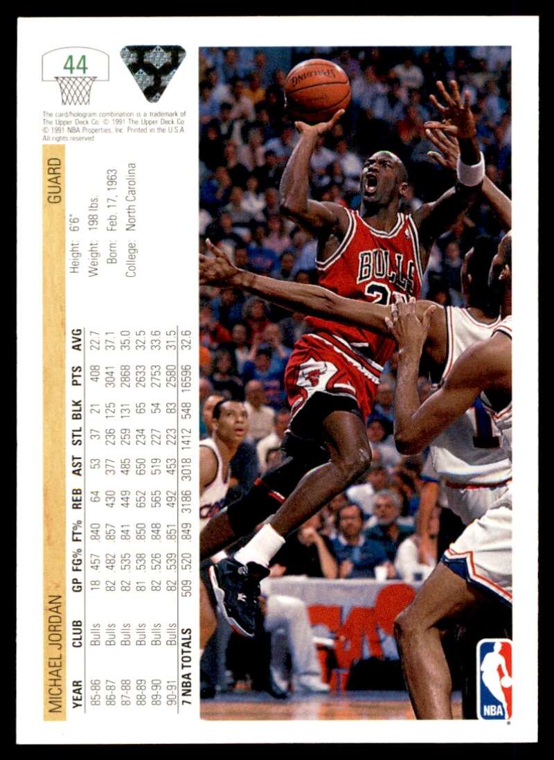 Michael Jordan Card 1991-92 Upper Deck #44 Image 2