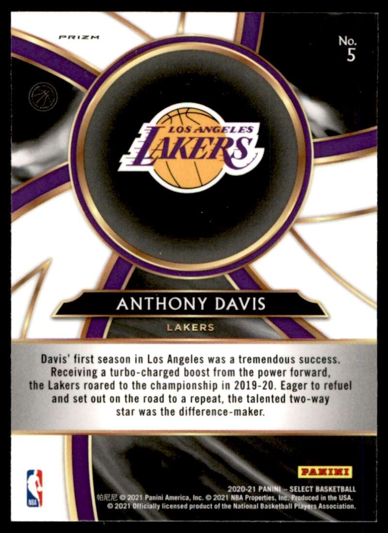 Anthony Davis Card 2020-21 Select Turbocharged #5 Image 2