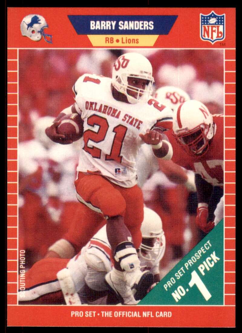 Barry Sanders Rookie Card 1989 Pro Set #494 Image 1