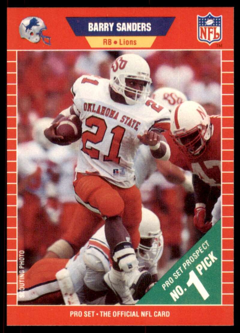 Barry Sanders Rookie Card 1989 Pro Set #494 Image 1