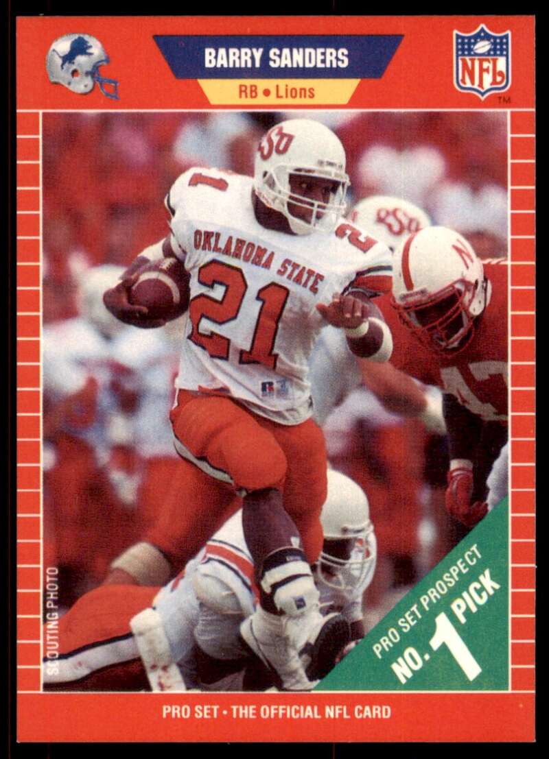 Barry Sanders Rookie Card 1989 Pro Set #494 Image 1