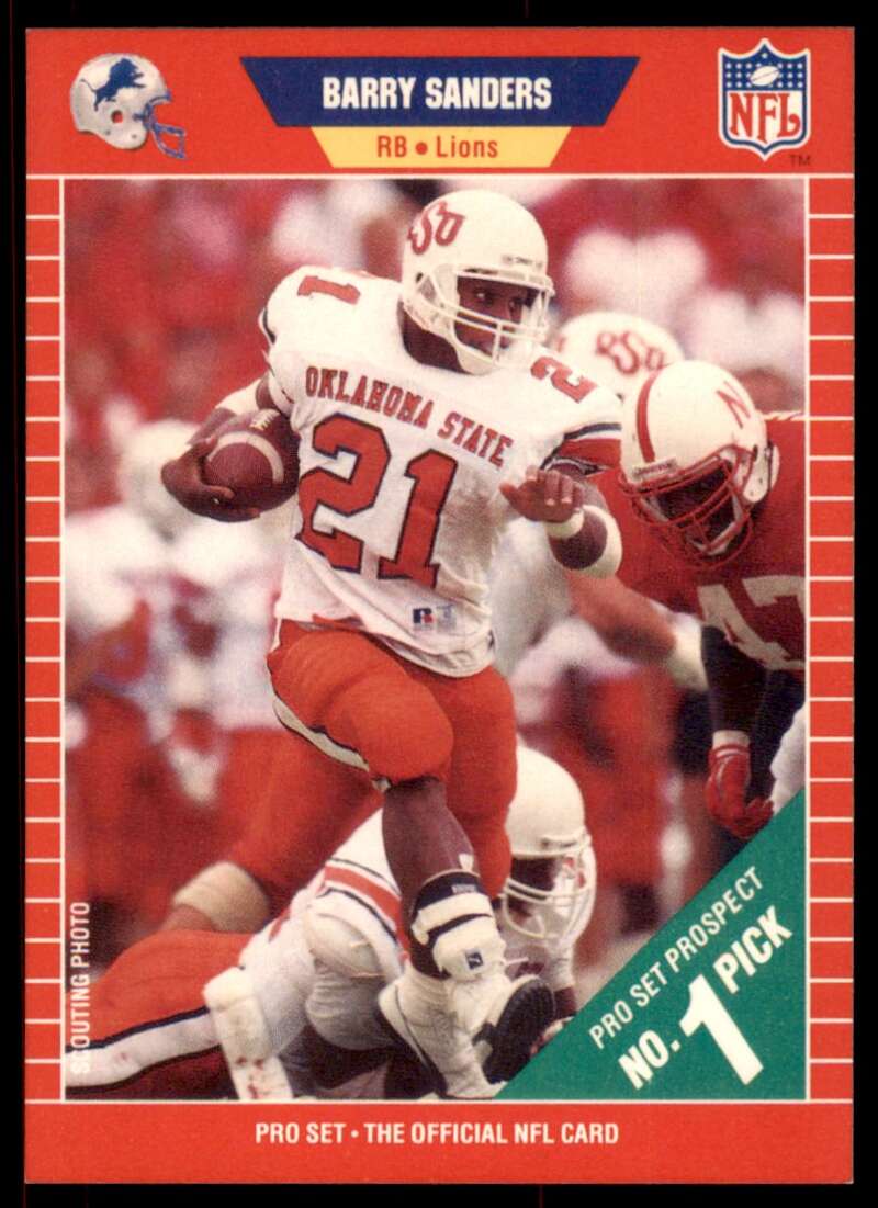 Barry Sanders Rookie Card 1989 Pro Set #494 Image 1