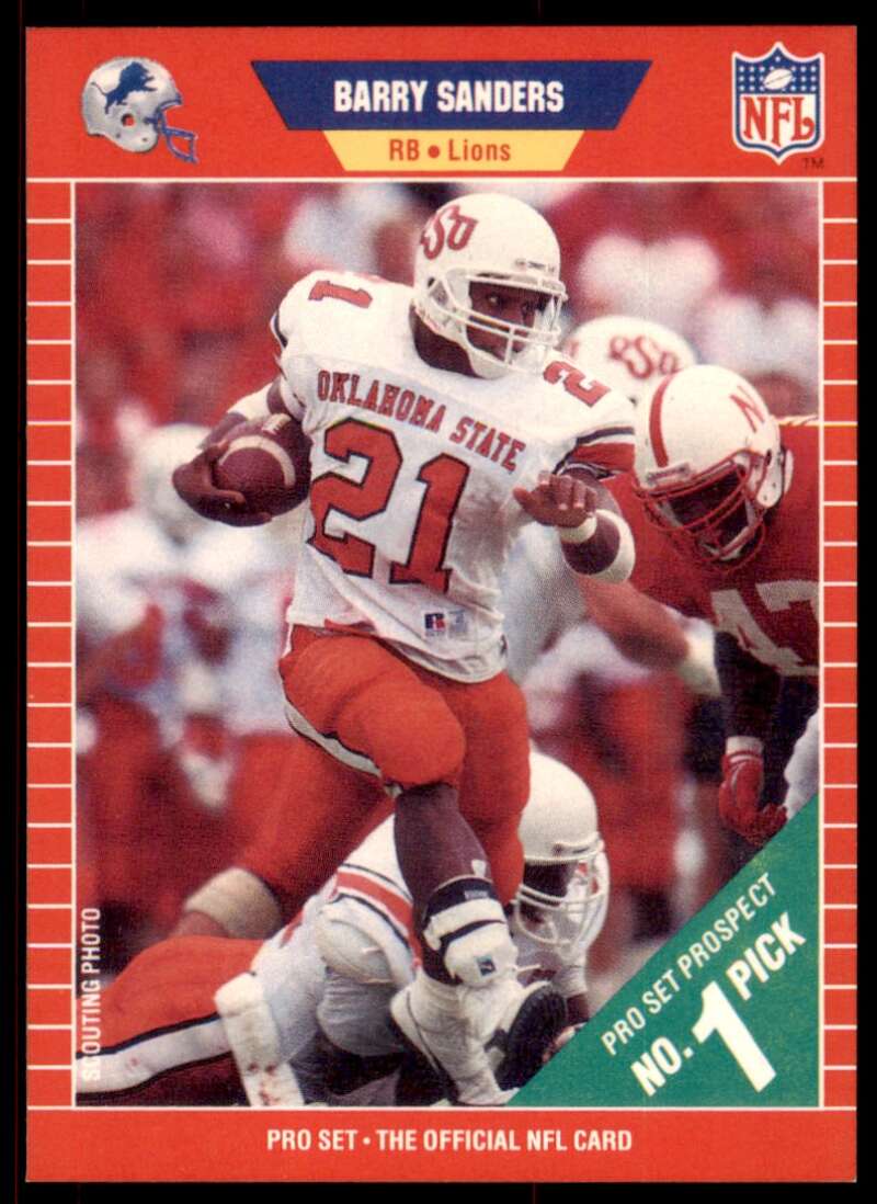 Barry Sanders Rookie Card 1989 Pro Set #494 Image 1