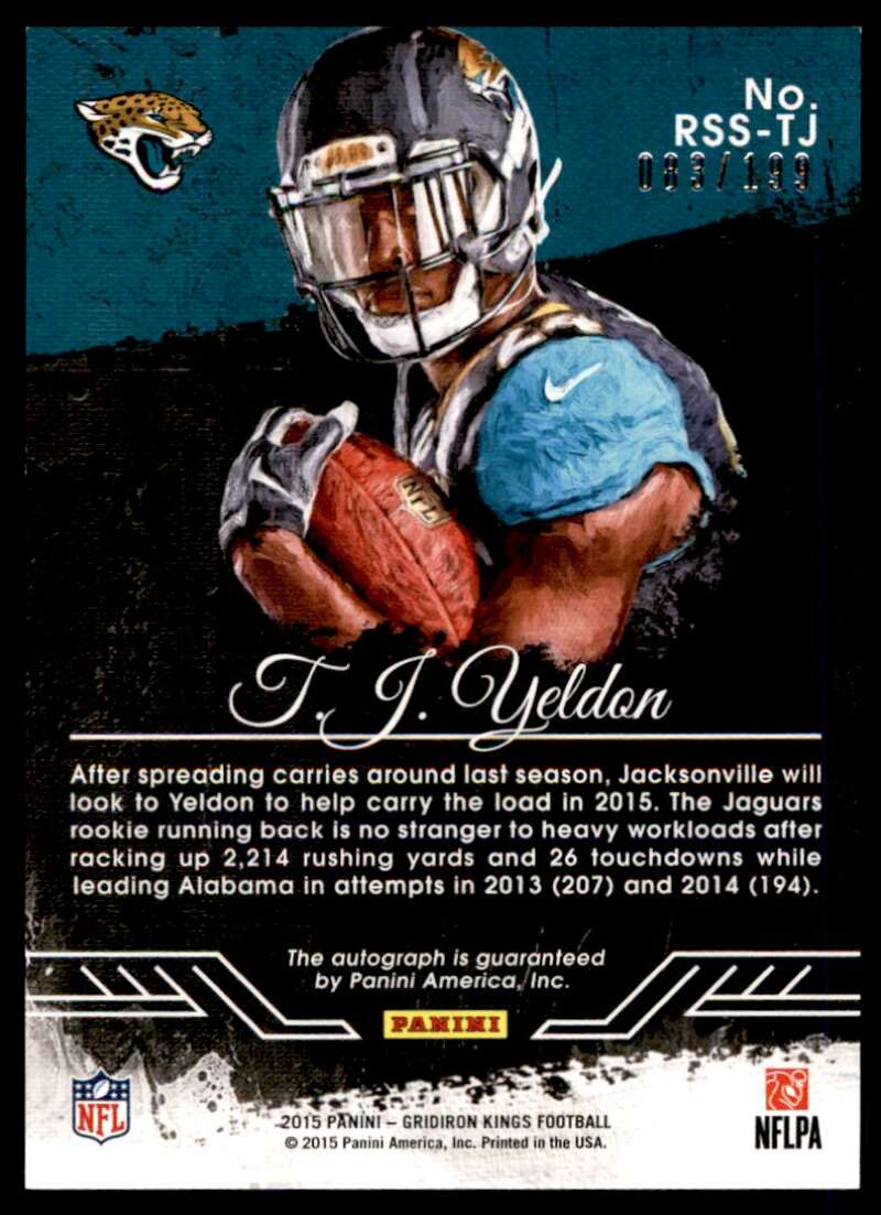 T. J. Yeldon Rookie Card 2015 Studio Signatures Gridiron Kings Autograph #rss-tj Image 2