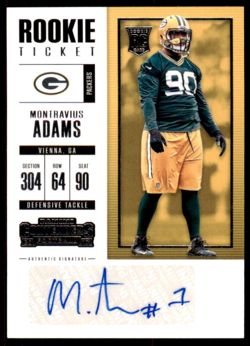 Montravius Adams Rookie 2017 Panini Contenders Rookie Ticket Autographs #222 Image 1