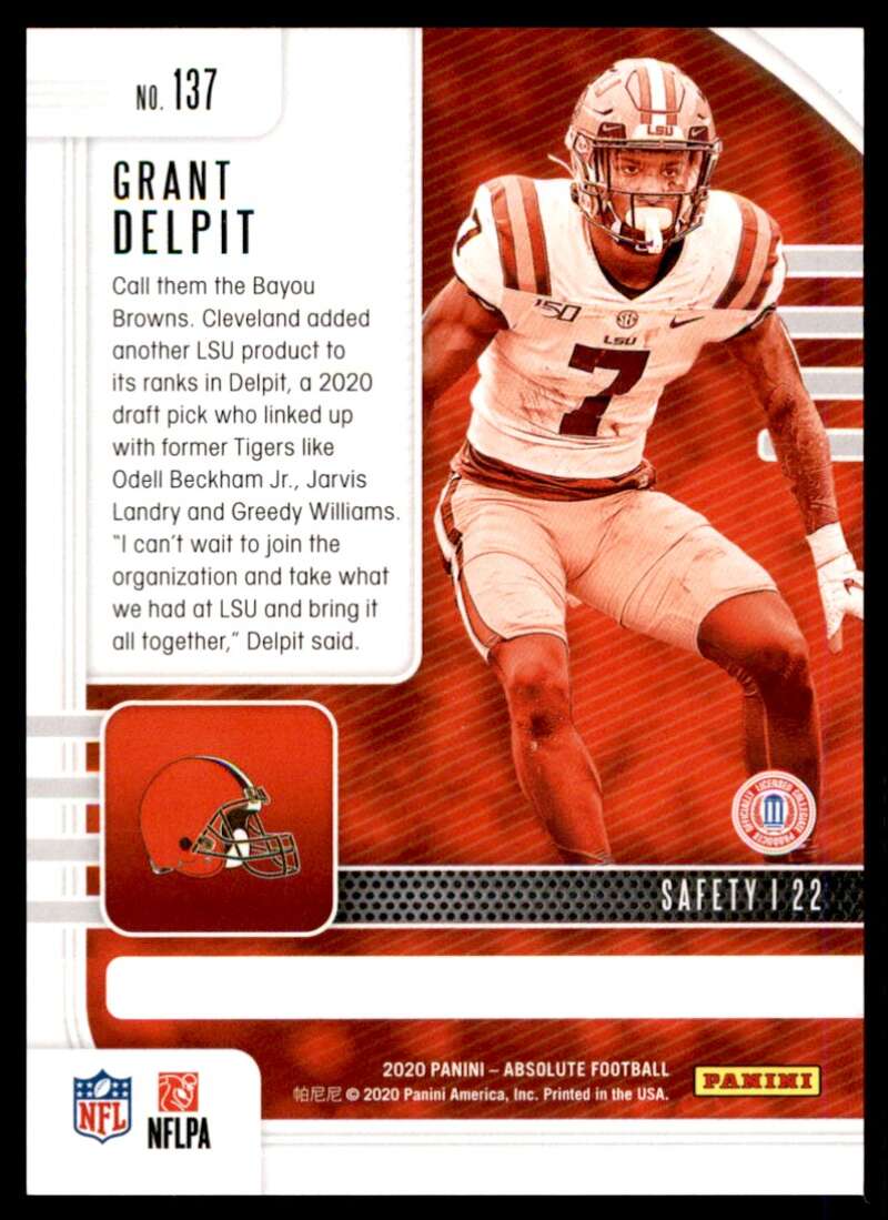 Grant Delpit Rookie Card 2020 Panini Absolute Blue Diamonds #137 Image 2