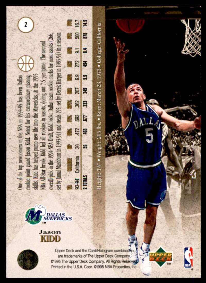 Jason Kidd Rookie Card 1994-95 SP #2 Image 2