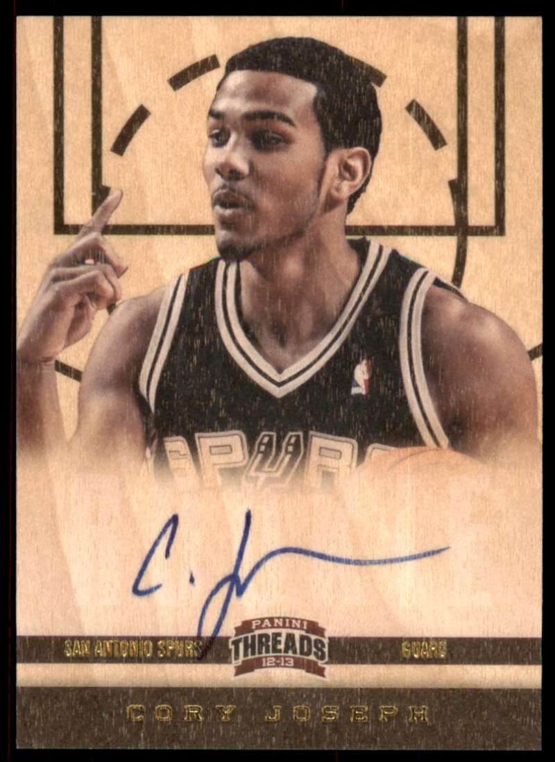 Cory Joseph Rookie Card 2012-13 Panini Threads Autograph #175 Image 1