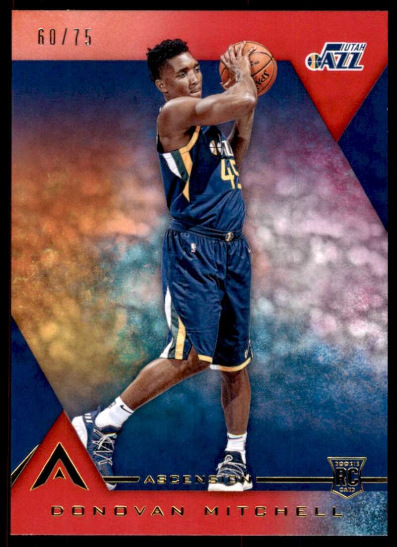 Donovan Mitchell Rookie Card 2017-18 Panini Ascension Red #136 Image 1