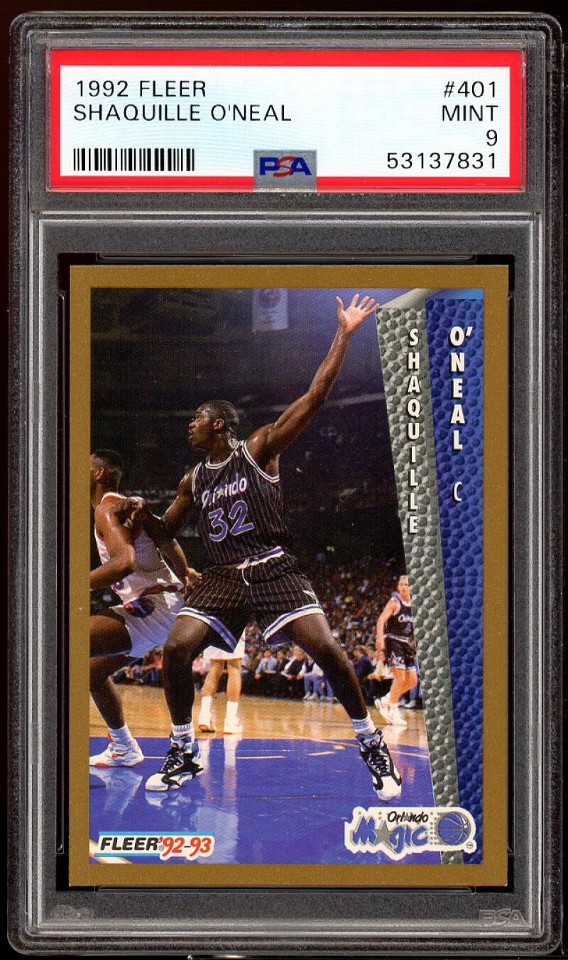Shaquille O'Neal Rookie Card 1992-93 Fleer #401 PSA 9 Image 1