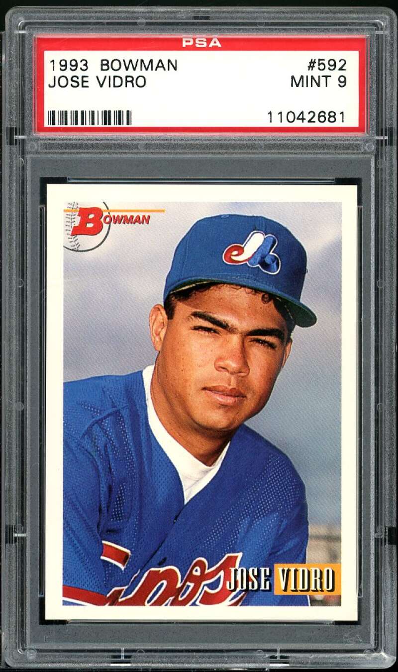 Jose Vidro Rookie Card 1993 Bowman #592 PSA 9 Image 1