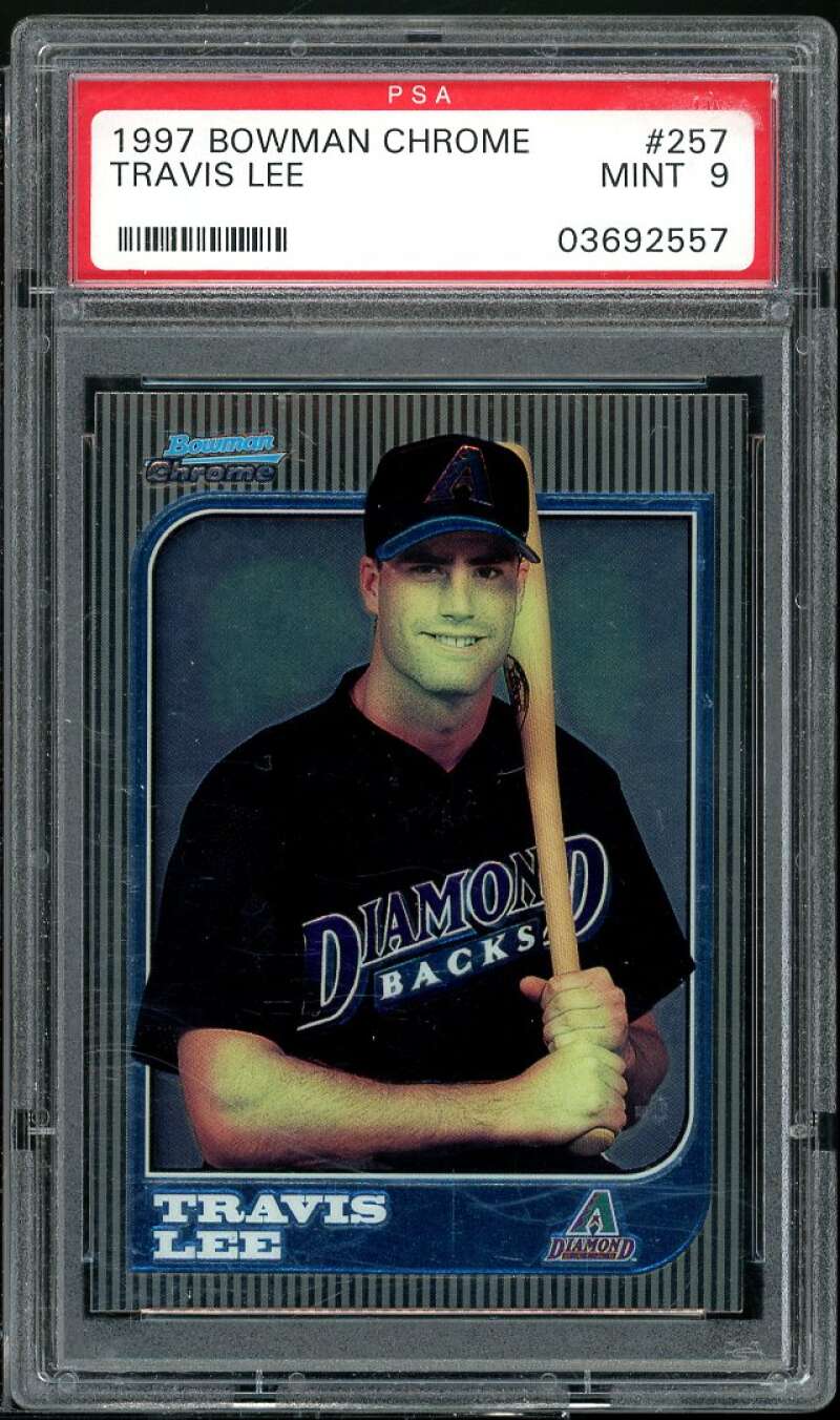 Travis Lee Rookie Card 1997 Bowman Chrome #257 PSA 9 Image 1