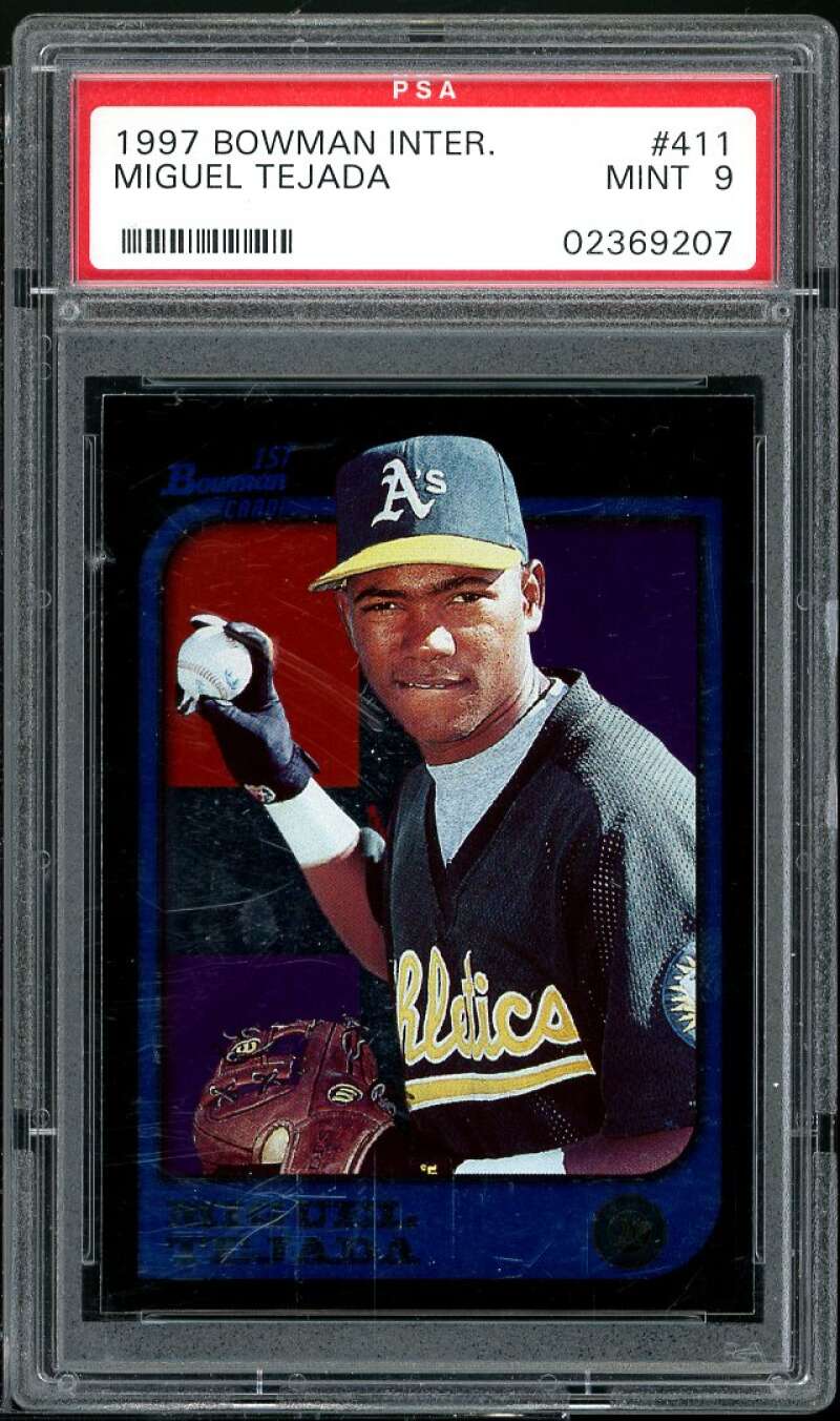 Miguel Tejada Rookie Card 1997 Bowman International #411 PSA 9 Image 1