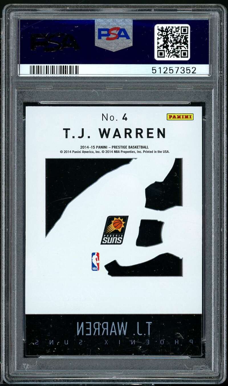 T.J. Warren Rookie Card 2014-15 Panini Prestige Mystery Rookies #4 PSA 9 Image 2