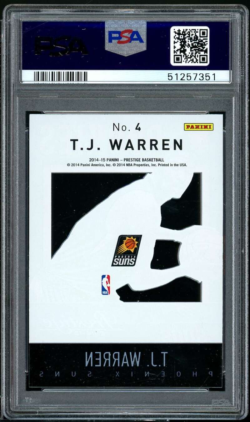 T.J. Warren Rookie Card 2014-15 Panini Prestige Mystery Rookies #4 PSA 9 Image 2