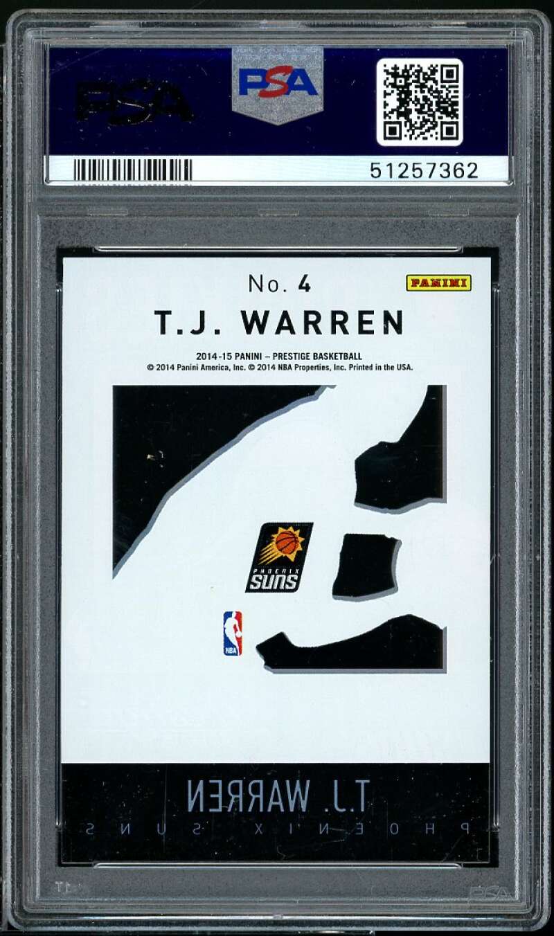 T.J. Warren Rookie Card 2014-15 Panini Prestige Mystery Rookies #4 PSA 9 Image 2