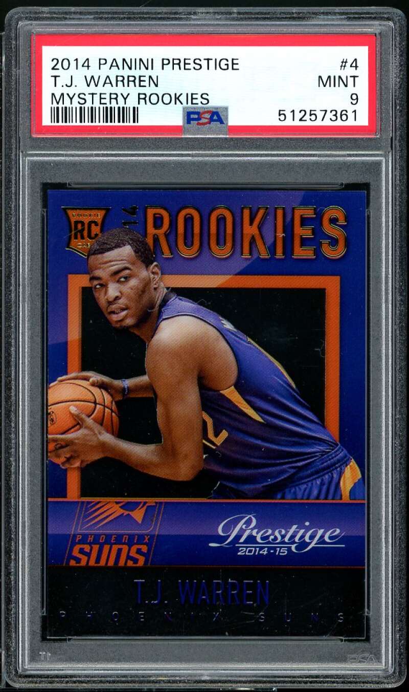 T.J. Warren Rookie Card 2014-15 Panini Prestige Mystery Rookies #4 PSA 9 Image 1