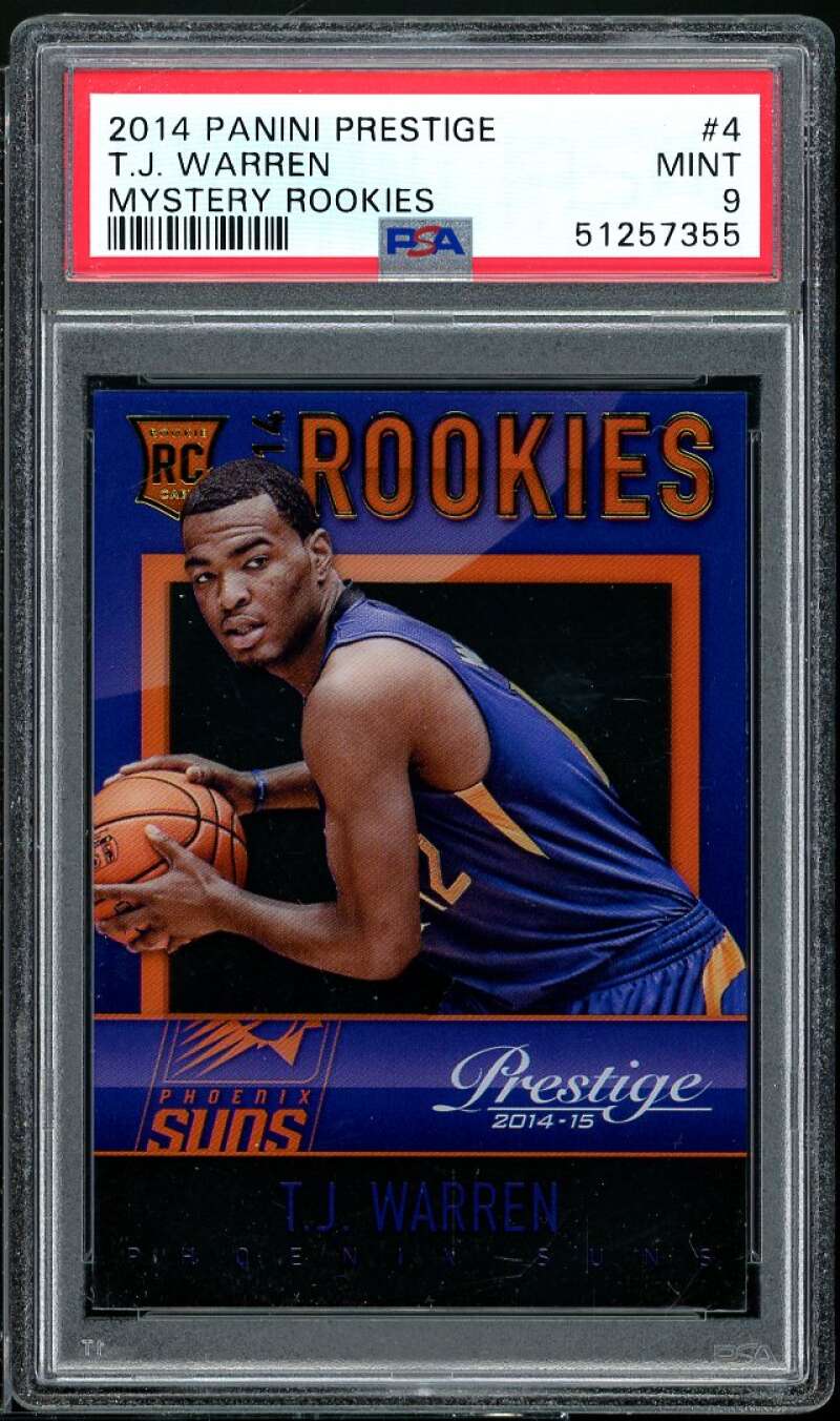 T.J. Warren Rookie Card 2014-15 Panini Prestige Mystery Rookies #4 PSA 9 Image 1