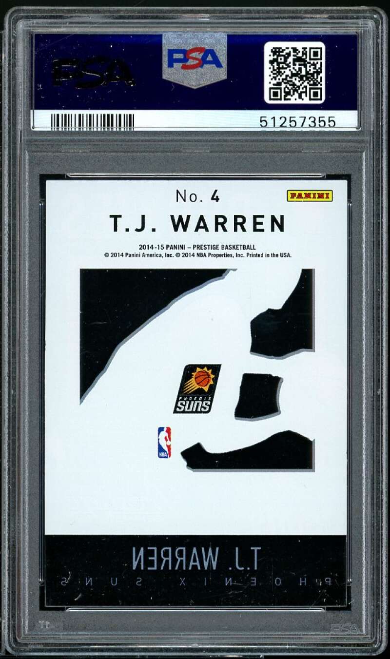 T.J. Warren Rookie Card 2014-15 Panini Prestige Mystery Rookies #4 PSA 9 Image 2