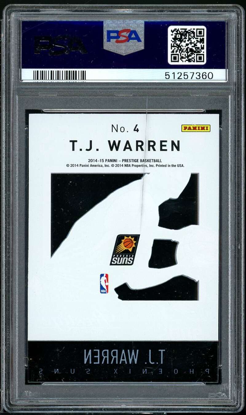 T.J. Warren Rookie Card 2014-15 Panini Prestige Mystery Rookies #4 PSA 9 Image 2