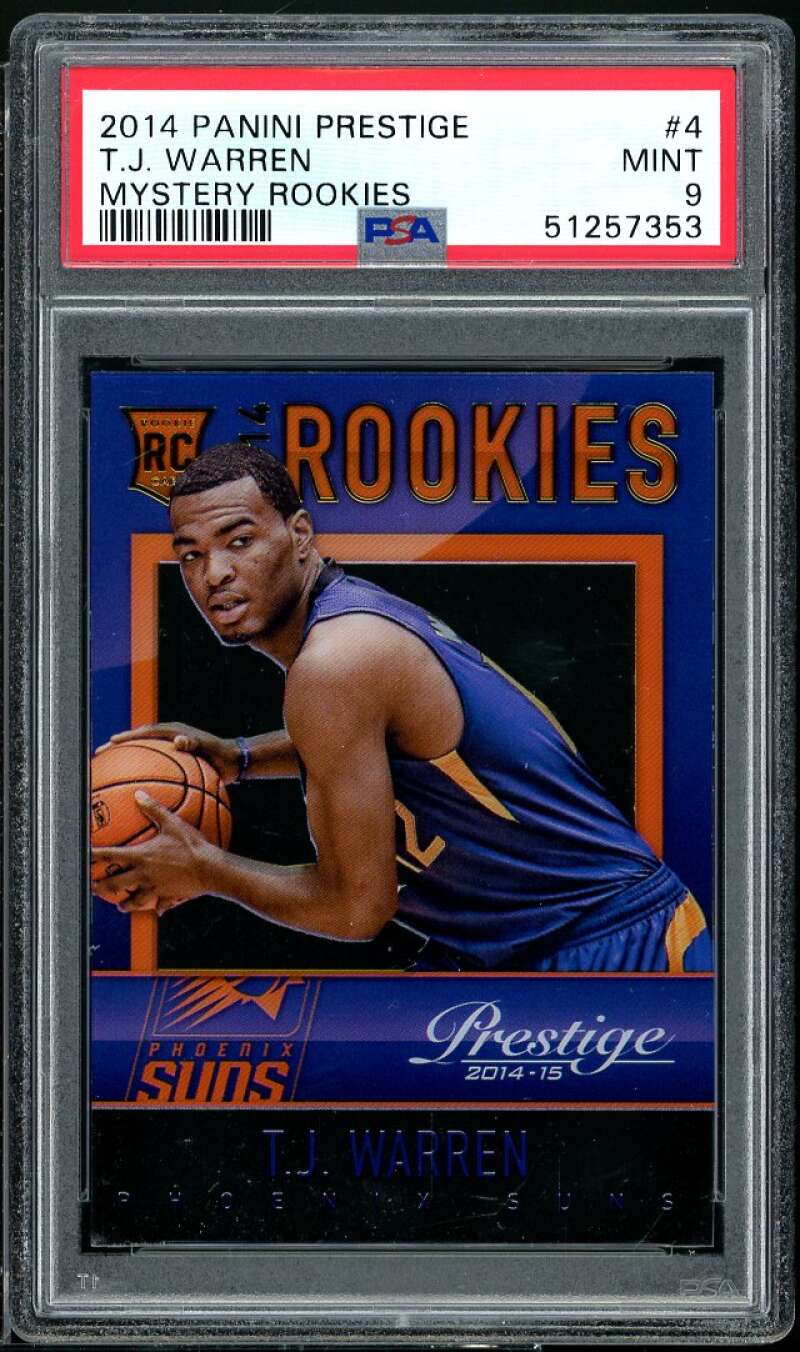 T.J. Warren Rookie Card 2014-15 Panini Prestige Mystery Rookies #4 PSA 9 Image 1