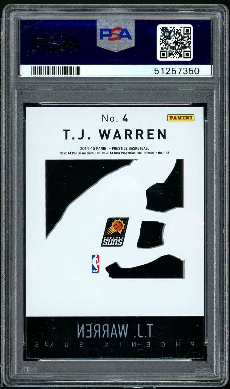 T.J. Warren Rookie Card 2014-15 Panini Prestige Mystery Rookies #4 PSA 9 Image 2