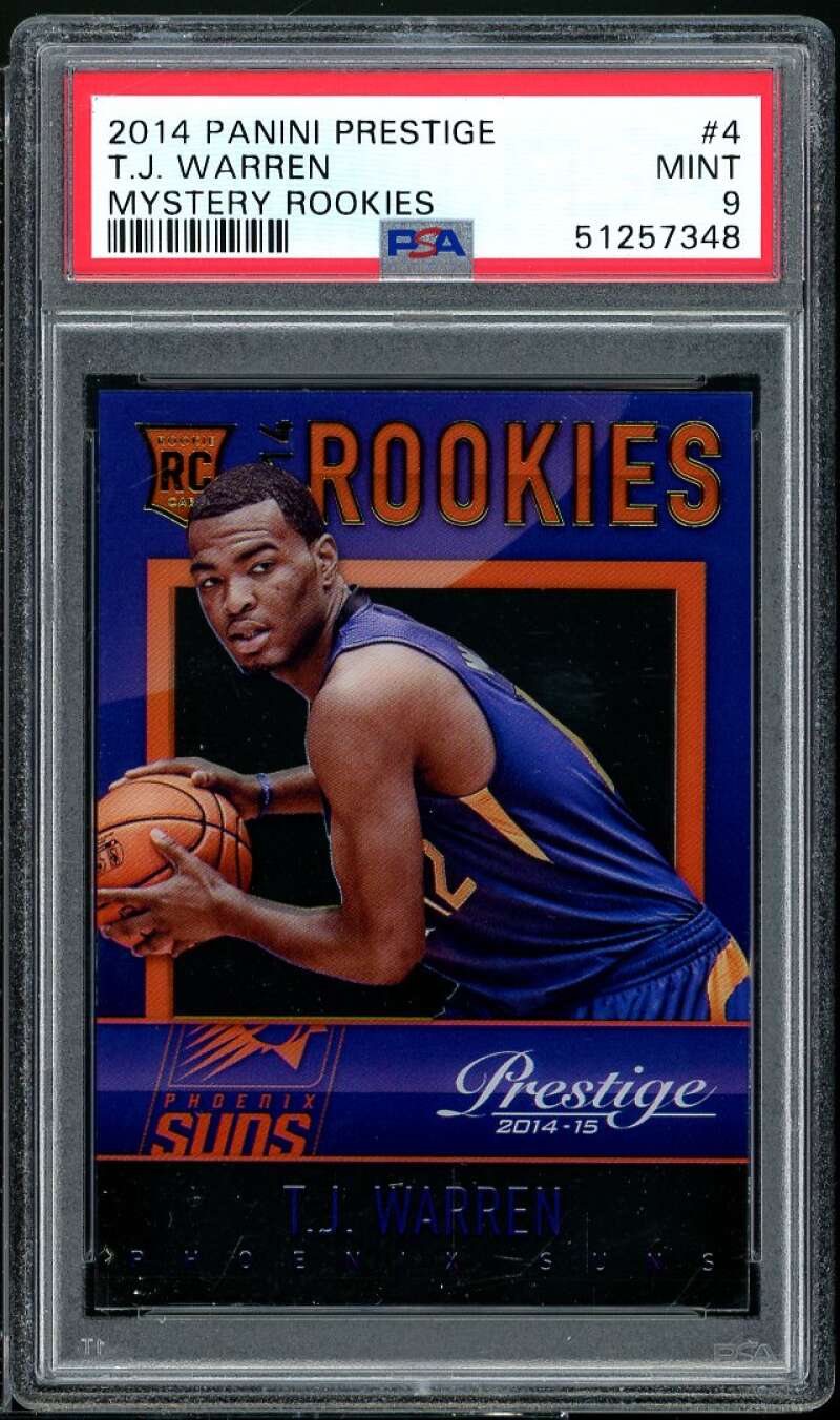 T.J. Warren Rookie Card 2014-15 Panini Prestige Mystery Rookies #4 PSA 9 Image 1