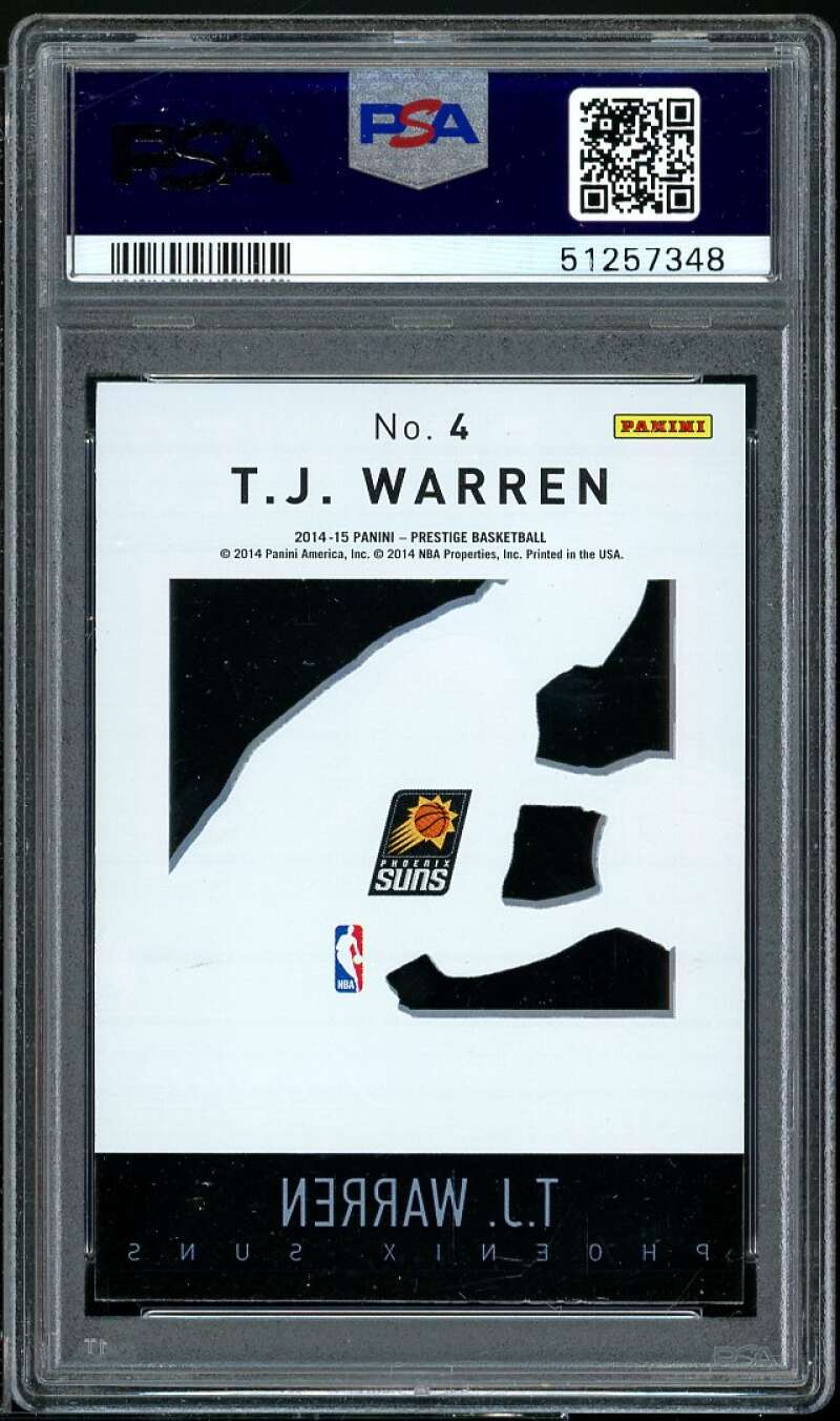 T.J. Warren Rookie Card 2014-15 Panini Prestige Mystery Rookies #4 PSA 9 Image 2