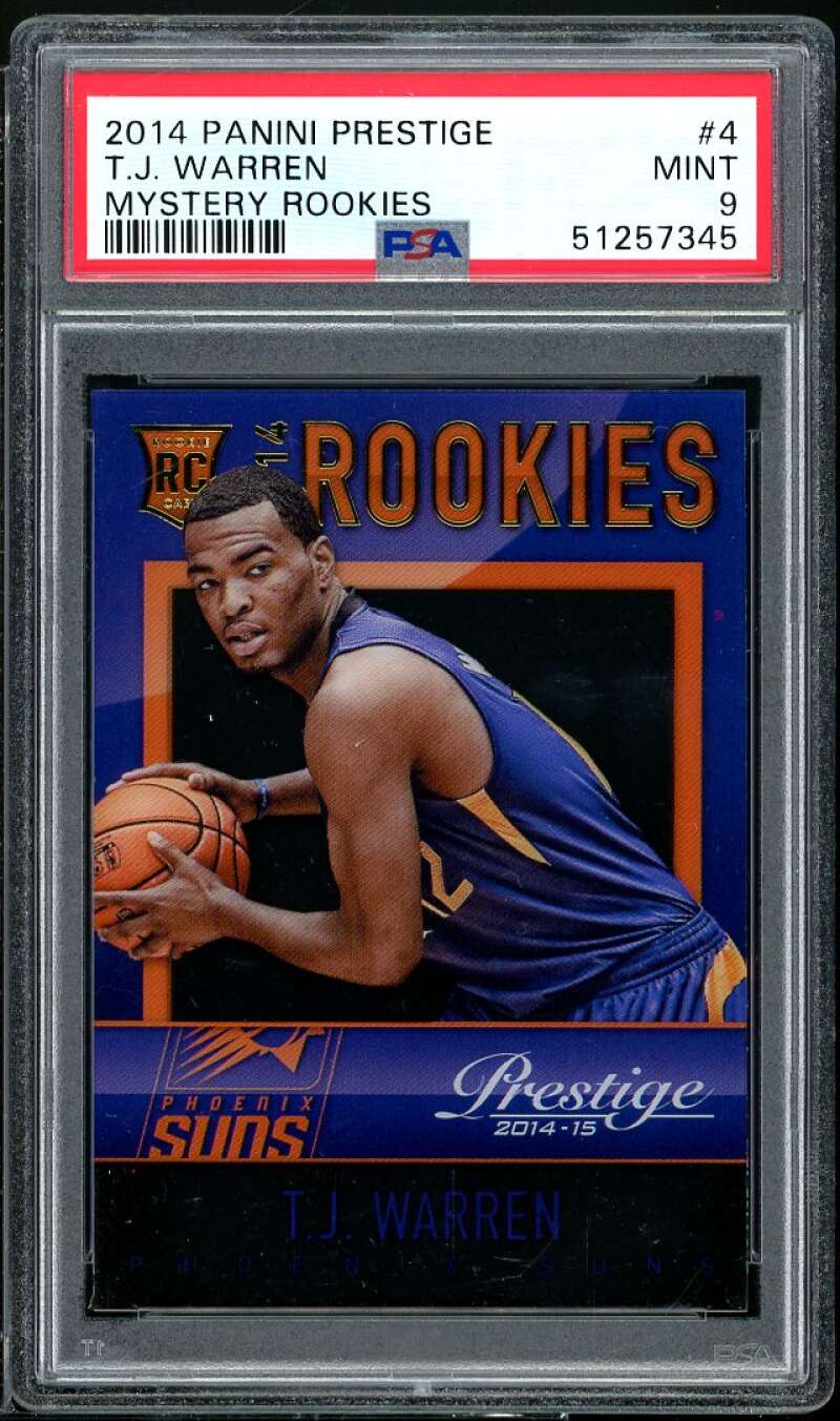 T.J. Warren Rookie Card 2014-15 Panini Prestige Mystery Rookies #4 PSA 9 Image 1