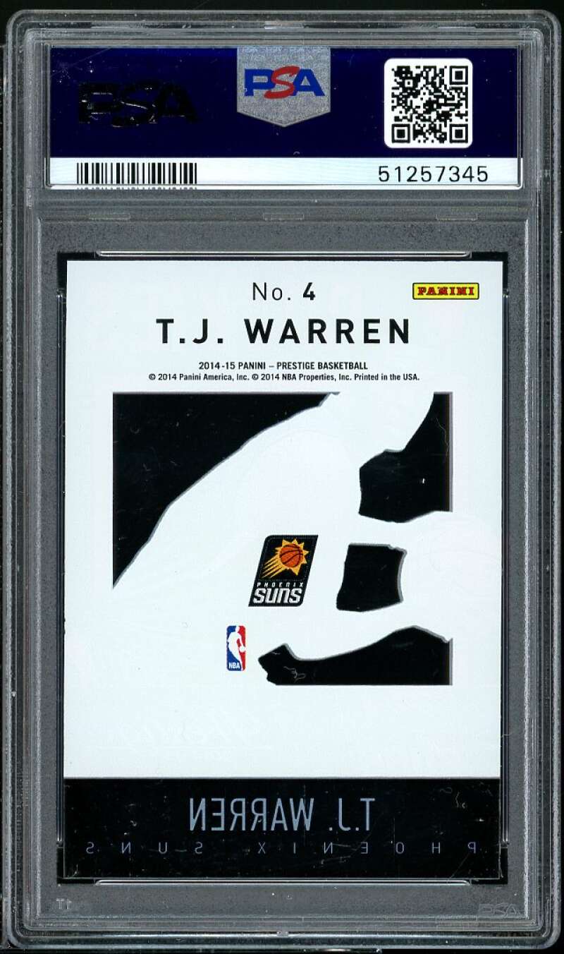 T.J. Warren Rookie Card 2014-15 Panini Prestige Mystery Rookies #4 PSA 9 Image 2