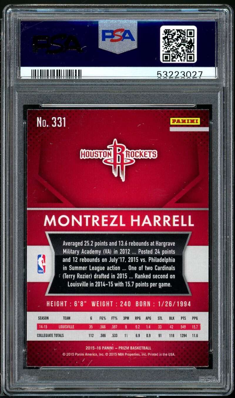 Montrezl Harrell Rookie Card 2015-16 Panini Prizm #331 PSA 8 Image 2