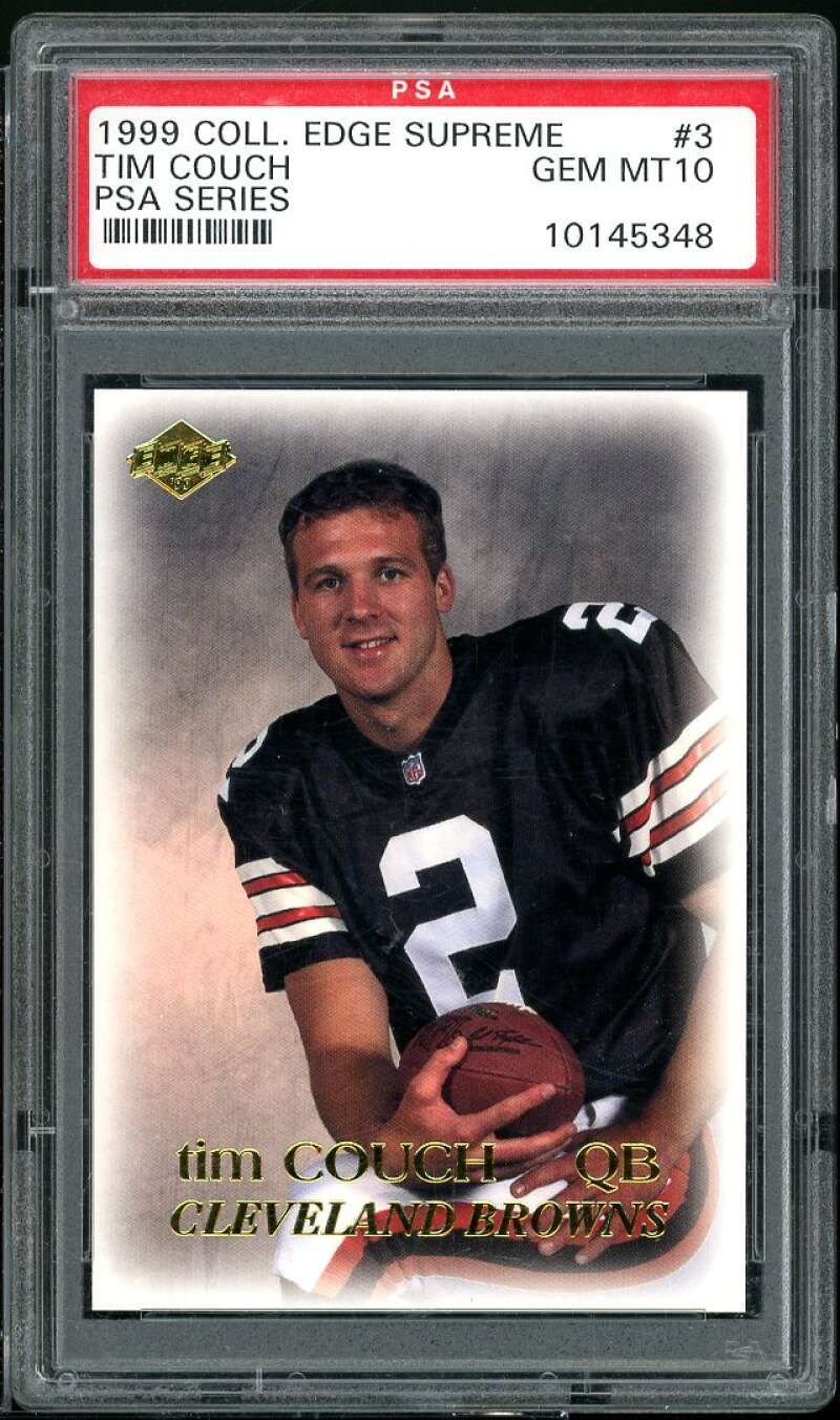 Tim Couch Rookie Card 1999 Coll Edge Supreme #3 PSA 10 Image 1