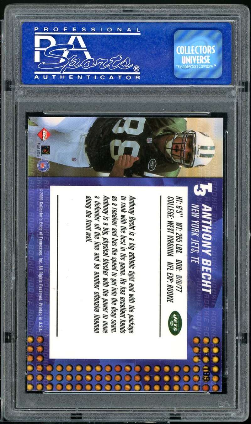 Anthony Becht Rookie Card 2000 Collector's Edge T3 Retail #199 PSA 9 Image 2