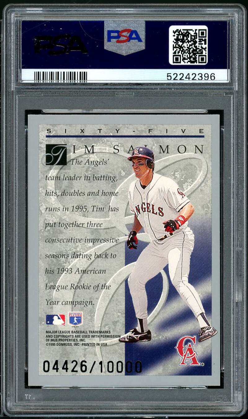 Tim Salmon Card 1996 Donruss Elite #65 PSA 7 Image 2