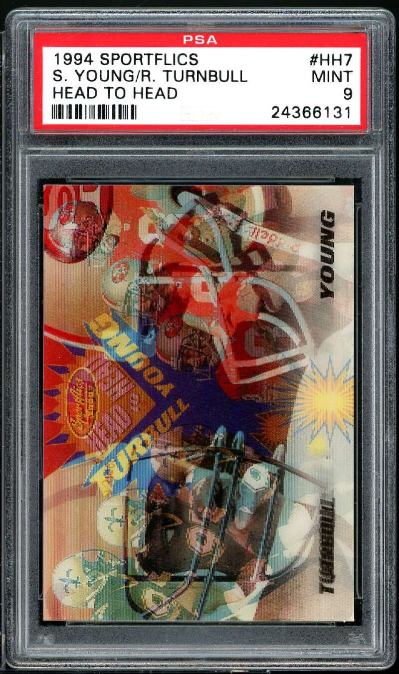 Steve Young/Renaldo Turnbull Card 1994 Sportflics Head-To-Head #HH7 PSA 9 Image 1