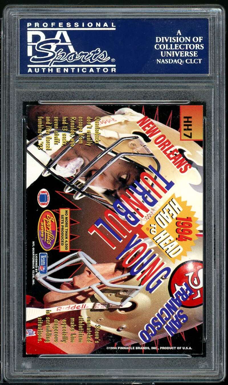 Steve Young/Renaldo Turnbull Card 1994 Sportflics Head-To-Head #HH7 PSA 9 Image 2