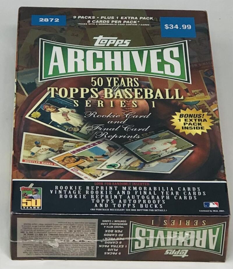 2001 Topps Archives Series 1 Rookie And Final Cards Reprints Baseball Blaster Box Image 1