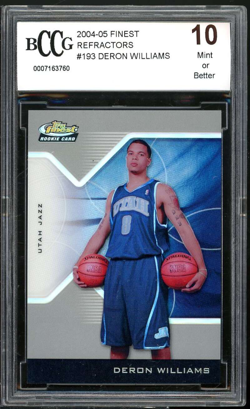 2004-05 Finest Refractors #193 Deron Williams Rookie Card BGS BCCG 10 Mint+ Image 1