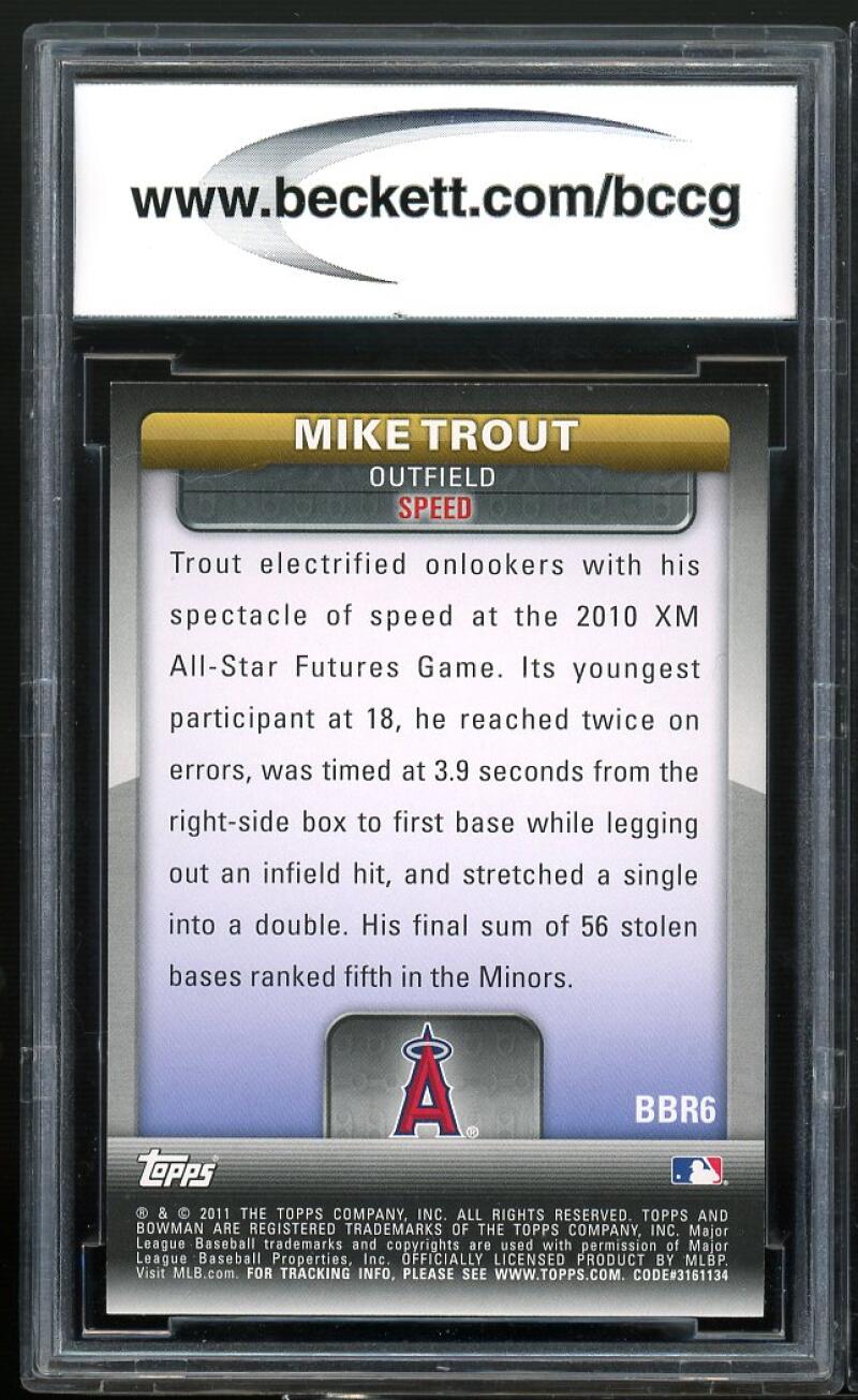 2011 Bowman Bowman's Brighest #BBR6 Mike Trout Rookie Card BGS BCCG 10 Mint+ Image 2
