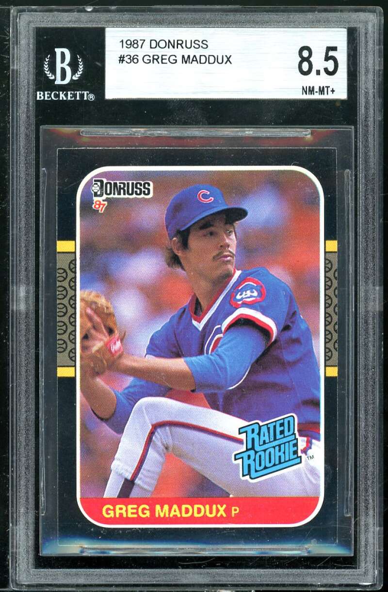 Greg Maddux Rookie Card 1987 Donruss #36 BGS 8.5 (8 9 9 8.5) Image 1