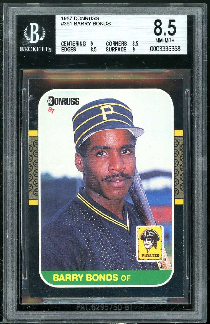 Barry Bonds Rookie Card 1987 Donruss #361 BGS 8.5 (9 8.5 8.5 9) Image 1