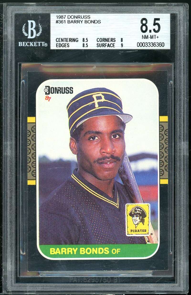 Barry Bonds Rookie Card 1987 Donruss #361 BGS 8.5 (8.5 9 8.5 9) Image 1