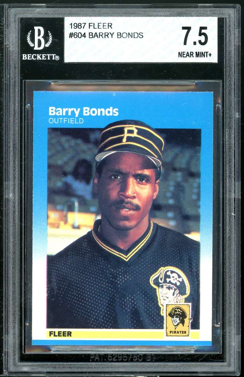 Barry Bonds Rookie Card 1987 Fleer #604 BGS 7.5 (7 7.5 8.5 8) Image 1