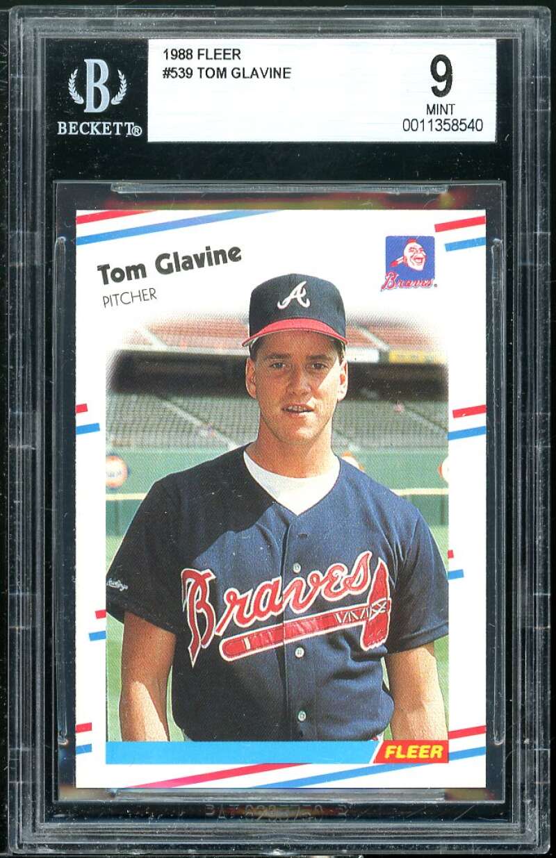 Tom Glavine Rookie Card 1988 Fleer #539 BGS 9 Image 1