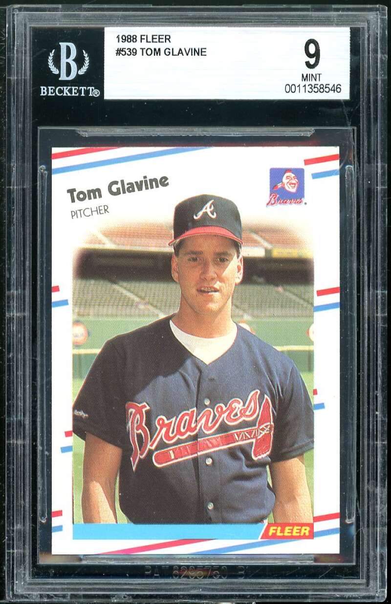 Tom Glavine Rookie Card 1988 Fleer #539 BGS 9 Image 1