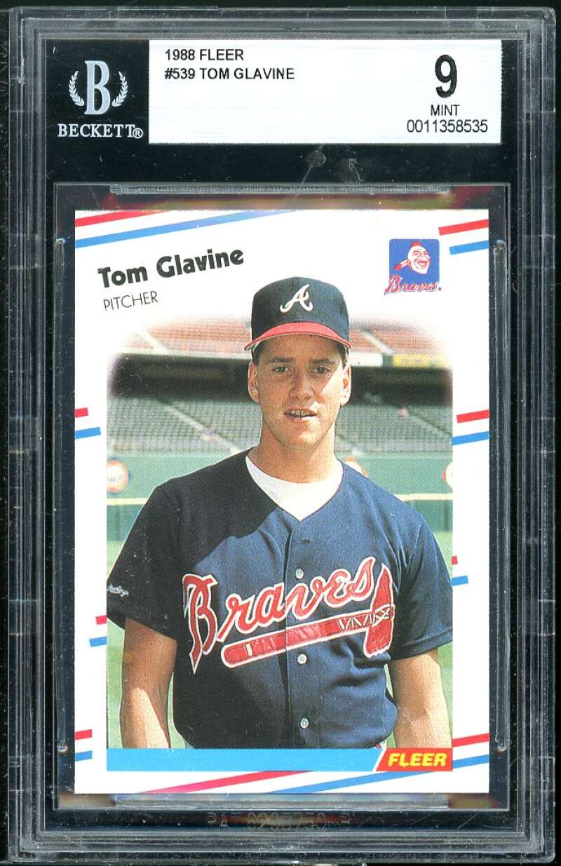 Tom Glavine Rookie Card 1988 Fleer #539 BGS 9 Image 1