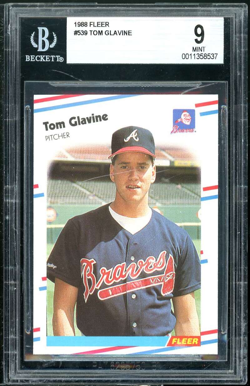 Tom Glavine Rookie Card 1988 Fleer #539 BGS 9 Image 1