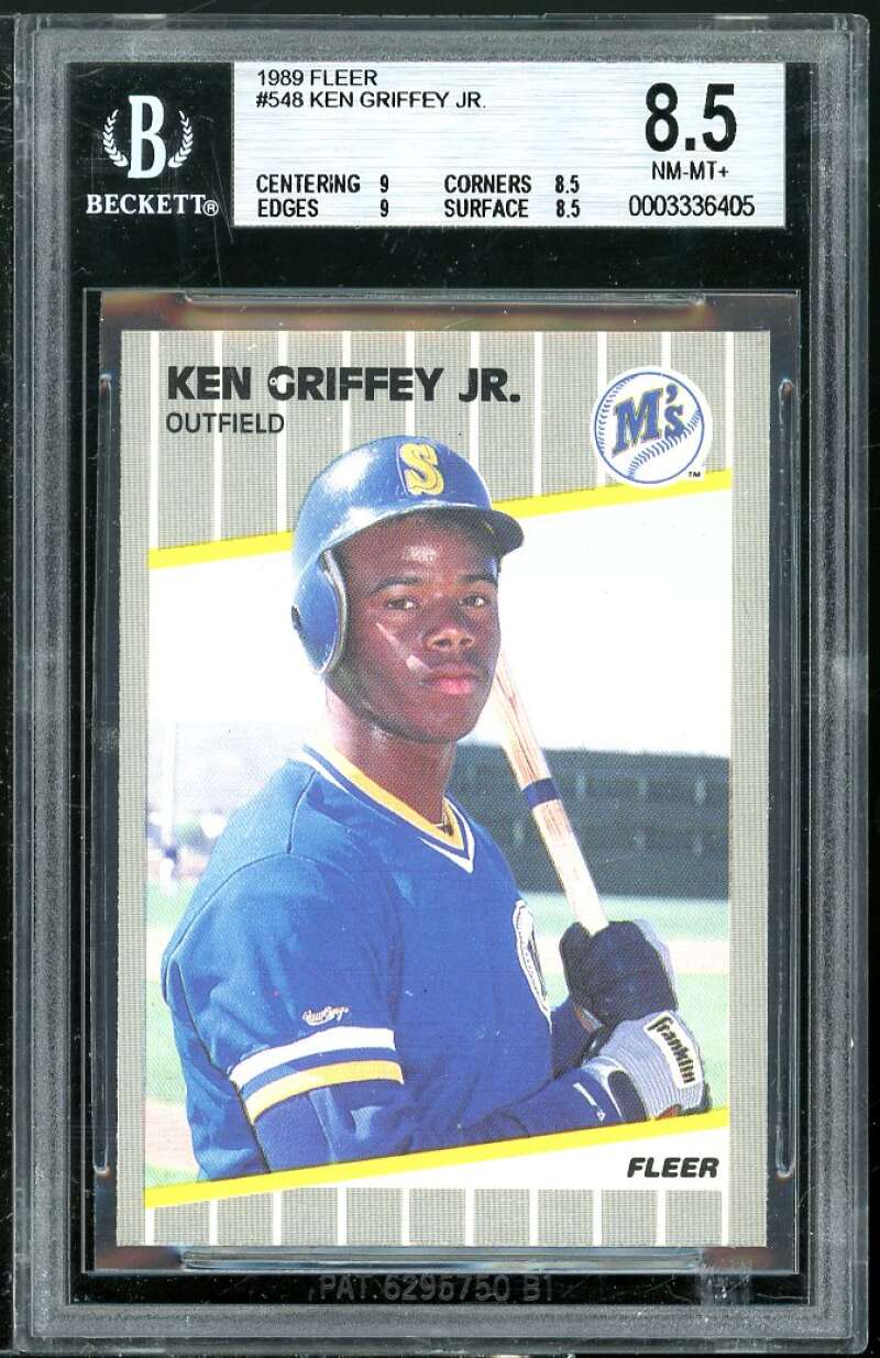 Ken Griffey Jr. Rookie Card 1989 Fleer #548 BGS 8.5 (9 8.5 9 8.5) Image 1