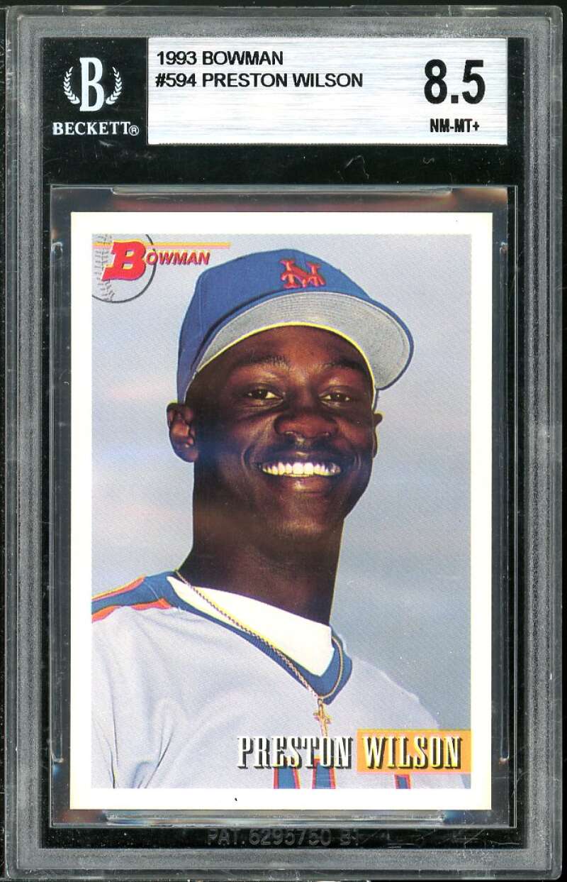 Preston Wilson Rookie Card 1993 Bowman #594 BGS 7.5 (9.5 8 9 8.5) Image 1